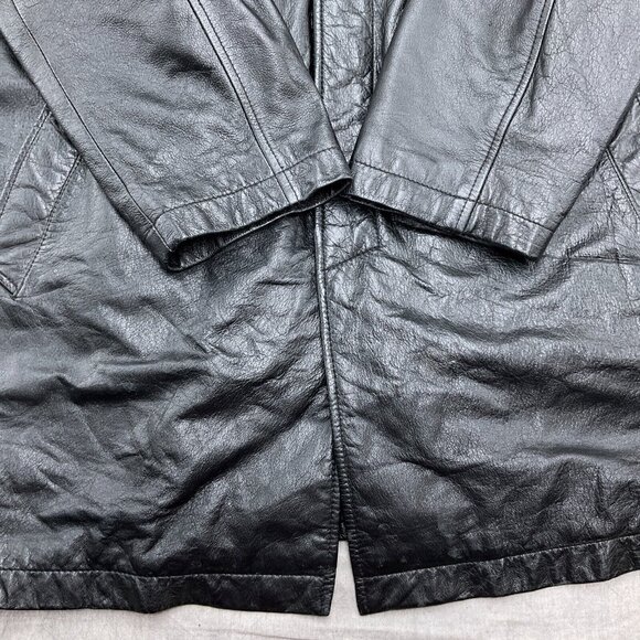 Wilsons M. Julian Jacket Men Large 48 Black Leather Zip Thinsulate Ultra 90s VTG - Picture 4 of 12